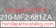 Honda 50210-MF2-681ZA genuine part number image