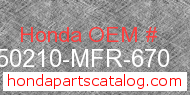 Honda 50210-MFR-670 genuine part number image