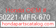 Honda 50221-MFR-670 genuine part number image