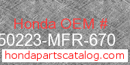 Honda 50223-MFR-670 genuine part number image