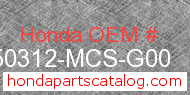 Honda 50312-MCS-G00 genuine part number image