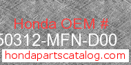 Honda 50312-MFN-D00 genuine part number image