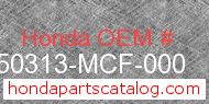 Honda 50313-MCF-000 genuine part number image