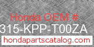 Honda 50315-KPP-T00ZA genuine part number image