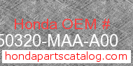 Honda 50320-MAA-A00 genuine part number image