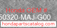 Honda 50320-MAJ-G00 genuine part number image