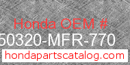 Honda 50320-MFR-770 genuine part number image