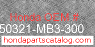 Honda 50321-MB3-300 genuine part number image
