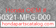 Honda 50321-MFG-D00 genuine part number image