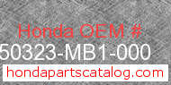 Honda 50323-MB1-000 genuine part number image