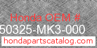 Honda 50325-MK3-000 genuine part number image