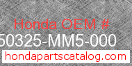 Honda 50325-MM5-000 genuine part number image