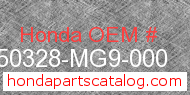 Honda 50328-MG9-000 genuine part number image