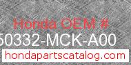 Honda 50332-MCK-A00 genuine part number image