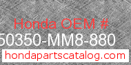 Honda 50350-MM8-880 genuine part number image