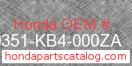Honda 50351-KB4-000ZA genuine part number image