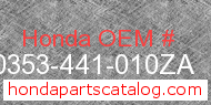 Honda 50353-441-010ZA genuine part number image