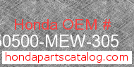 Honda 50500-MEW-305 genuine part number image