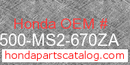 Honda 50500-MS2-670ZA genuine part number image