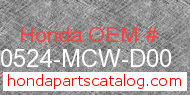 Honda 50524-MCW-D00 genuine part number image