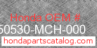 Honda 50530-MCH-000 genuine part number image