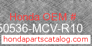 Honda 50536-MCV-R10 genuine part number image