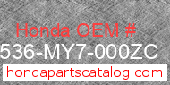 Honda 50536-MY7-000ZC genuine part number image