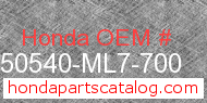 Honda 50540-ML7-700 genuine part number image
