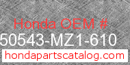 Honda 50543-MZ1-610 genuine part number image