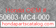 Honda 50603-MC4-000 genuine part number image