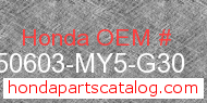 Honda 50603-MY5-G30 genuine part number image