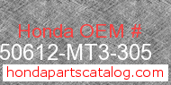 Honda 50612-MT3-305 genuine part number image