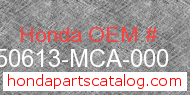 Honda 50613-MCA-000 genuine part number image