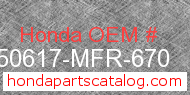 Honda 50617-MFR-670 genuine part number image
