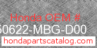 Honda 50622-MBG-D00 genuine part number image