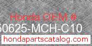 Honda 50625-MCH-C10 genuine part number image