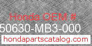 Honda 50630-MB3-000 genuine part number image