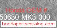 Honda 50630-MK3-000 genuine part number image