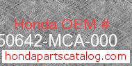 Honda 50642-MCA-000 genuine part number image