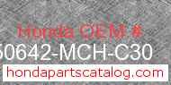Honda 50642-MCH-C30 genuine part number image