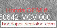 Honda 50642-MCV-000 genuine part number image