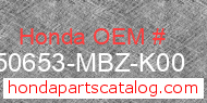 Honda 50653-MBZ-K00 genuine part number image