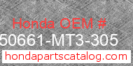 Honda 50661-MT3-305 genuine part number image