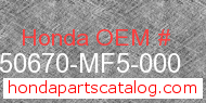 Honda 50670-MF5-000 genuine part number image