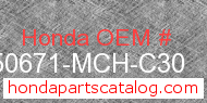 Honda 50671-MCH-C30 genuine part number image
