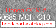 Honda 50685-MCH-C10 genuine part number image