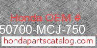 Honda 50700-MCJ-750 genuine part number image