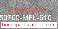 Honda 50700-MFL-610 genuine part number image