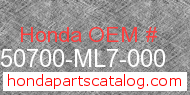 Honda 50700-ML7-000 genuine part number image