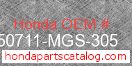 Honda 50711-MGS-305 genuine part number image